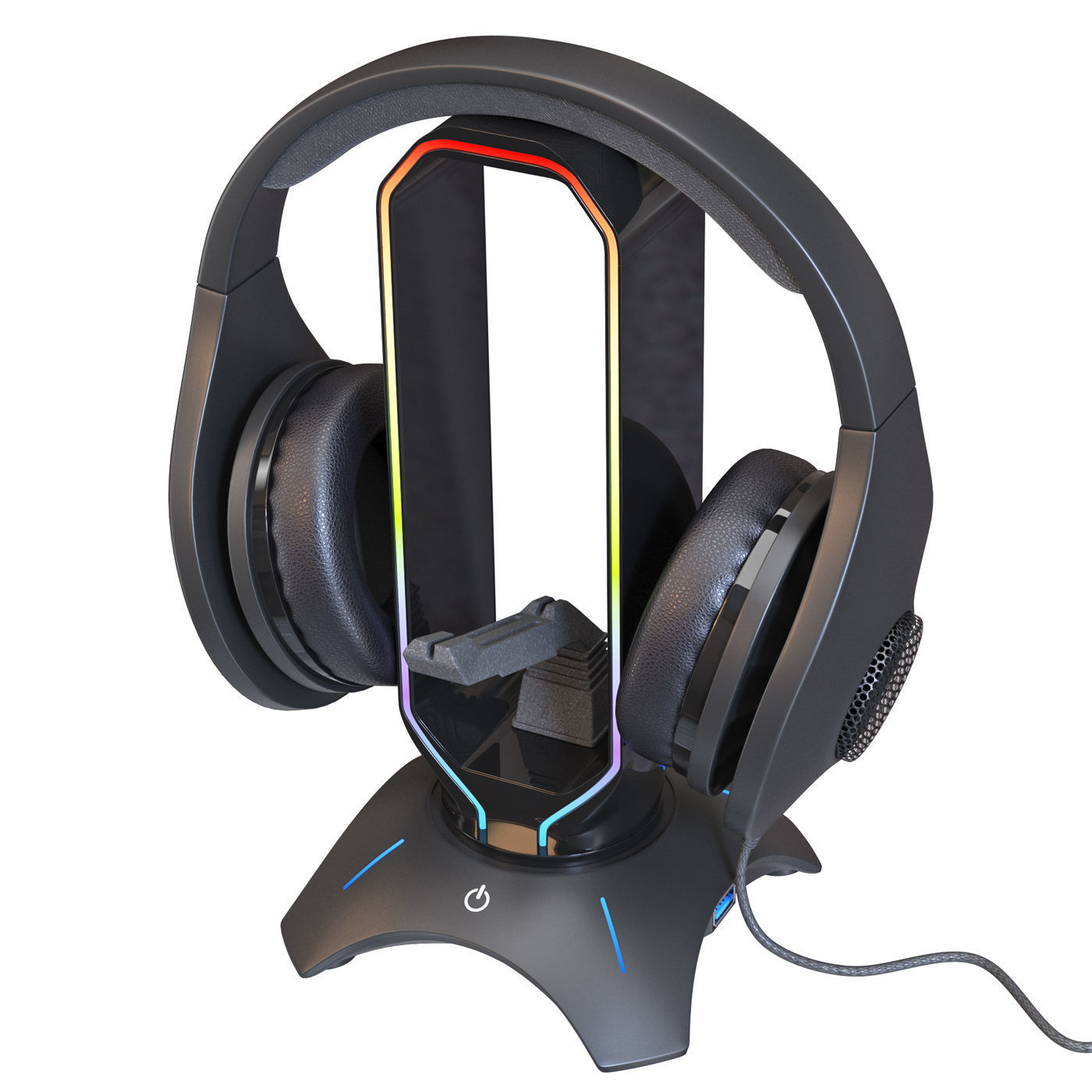 Trust GXT 265 stand with headphones 3D model_3