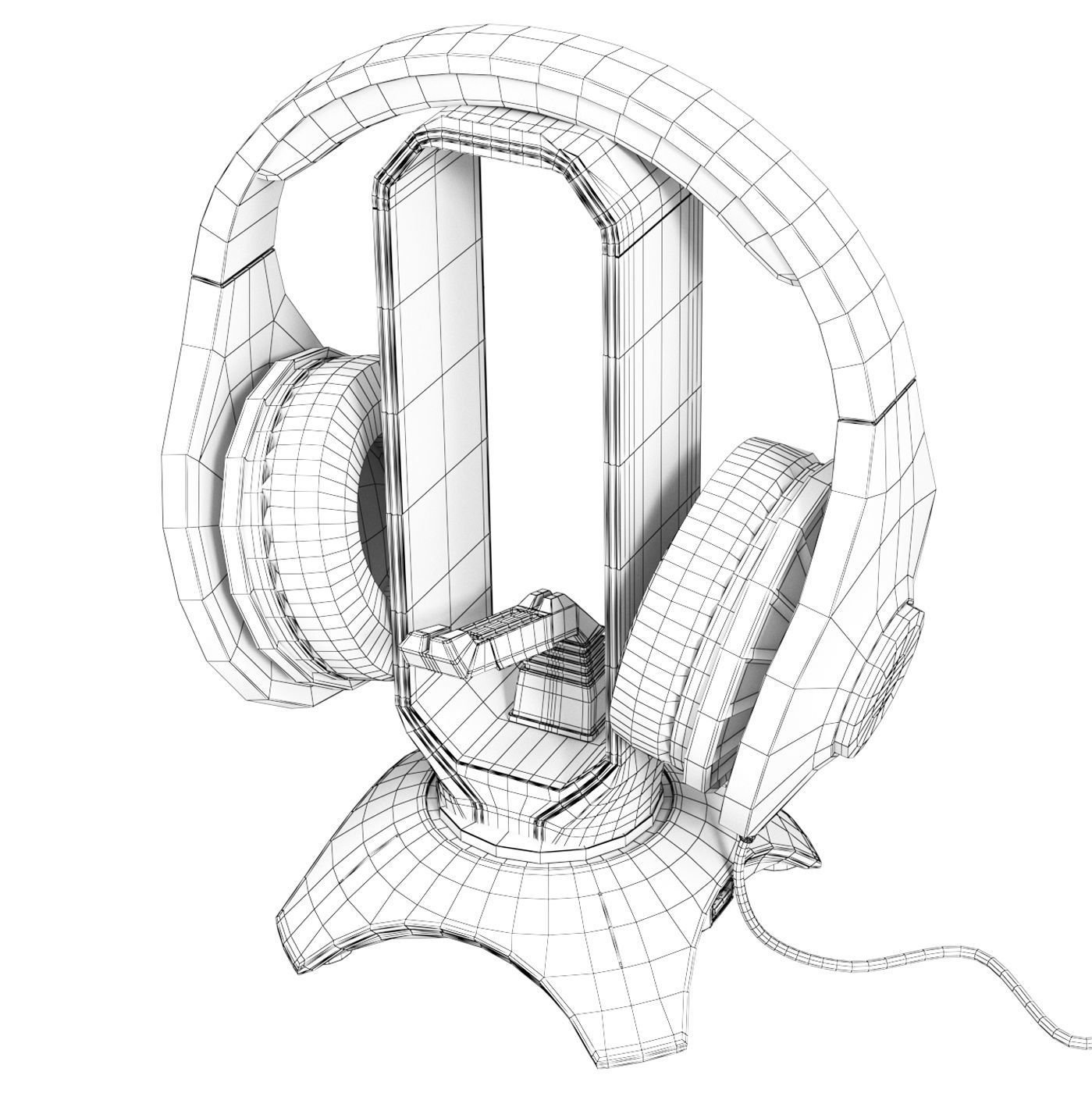 Trust GXT 265 stand with headphones 3D model_4