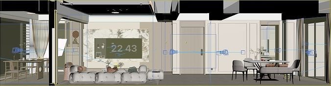 interior design Low-poly 3D model 7