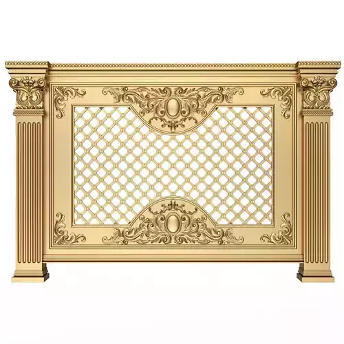 Radiator Cover Decorative Screening Grille Panel 08 Low-poly 3D model