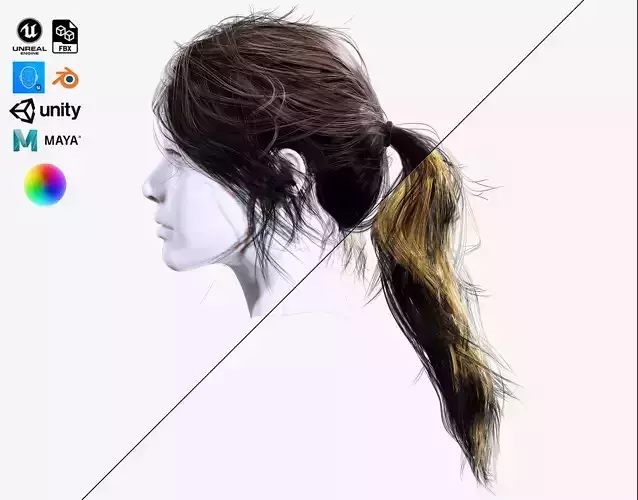 Ponytail Model Hair Cards