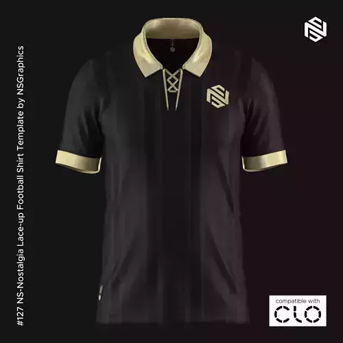 NS-Nostalgia Lace-up Football Shirt Template for CLO 3D