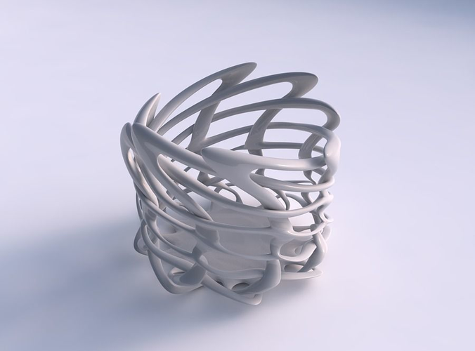 Bowl widening with interlacing lattice twisted and streched top