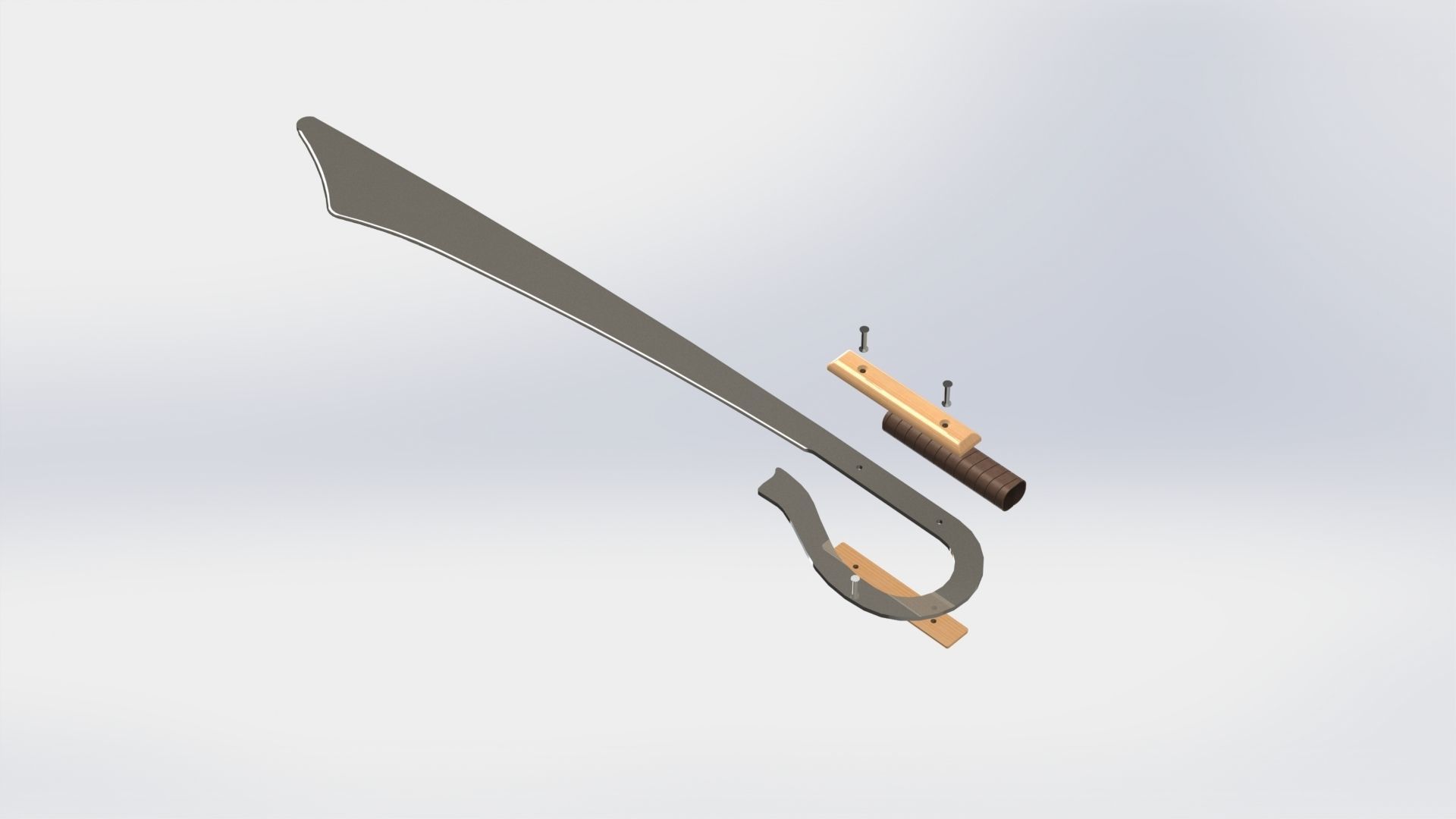 WG 7002 - Ersatz falchion v1 Low-poly 3D model_1