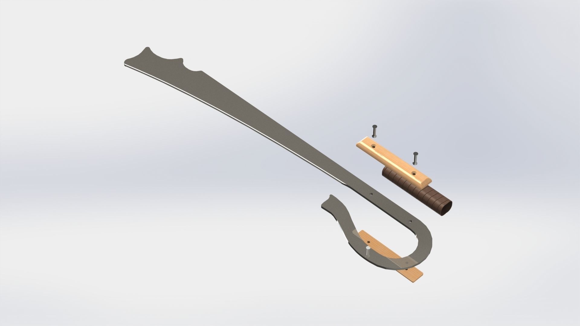 WG 7002 - Ersatz falchion v2 Low-poly 3D model_1