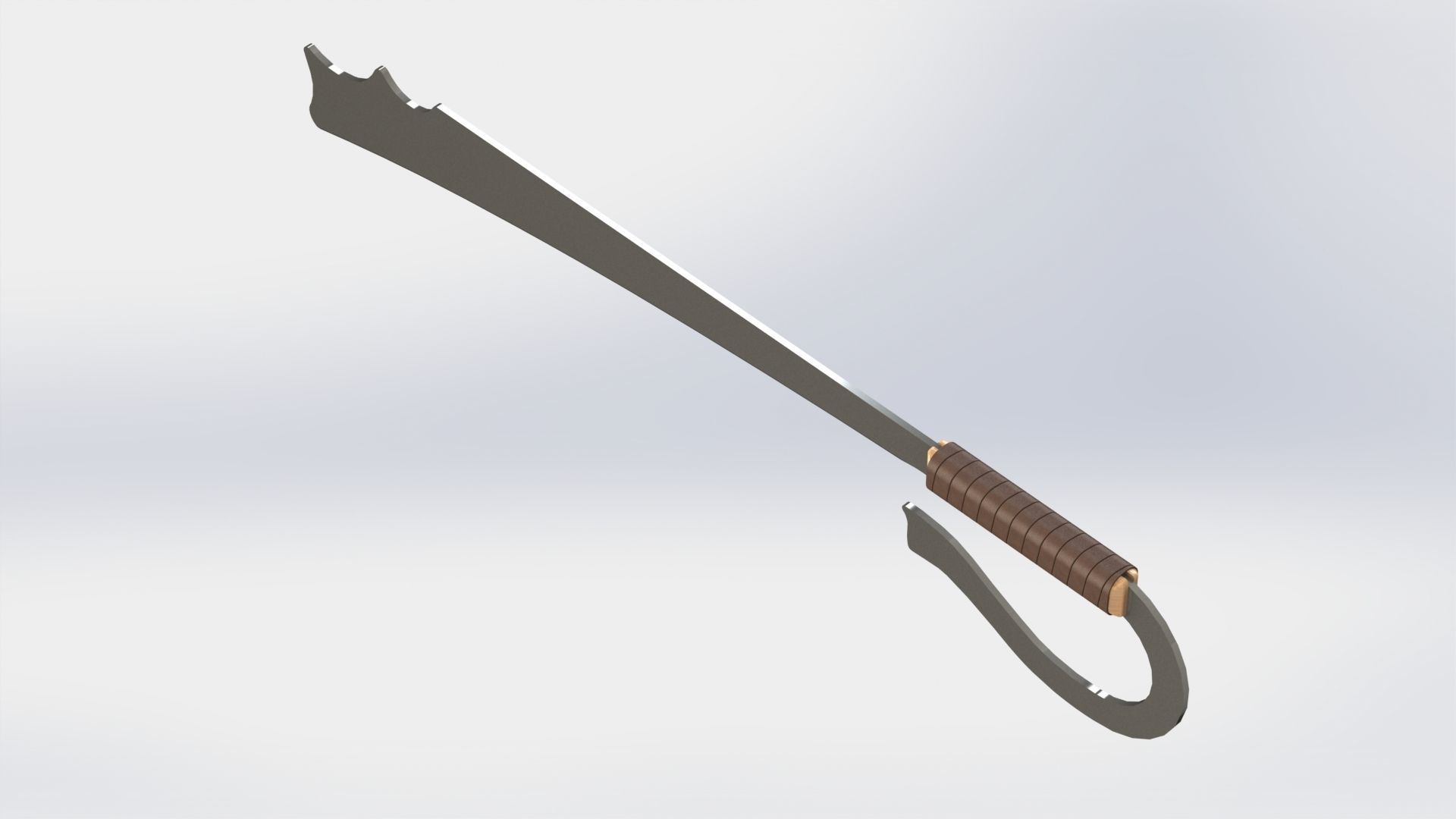 WG 7002 - Ersatz falchion v2 Low-poly 3D model_5