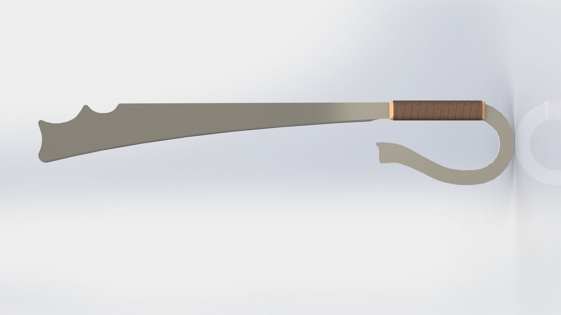 WG 7002 - Ersatz falchion v2 Low-poly 3D model_4
