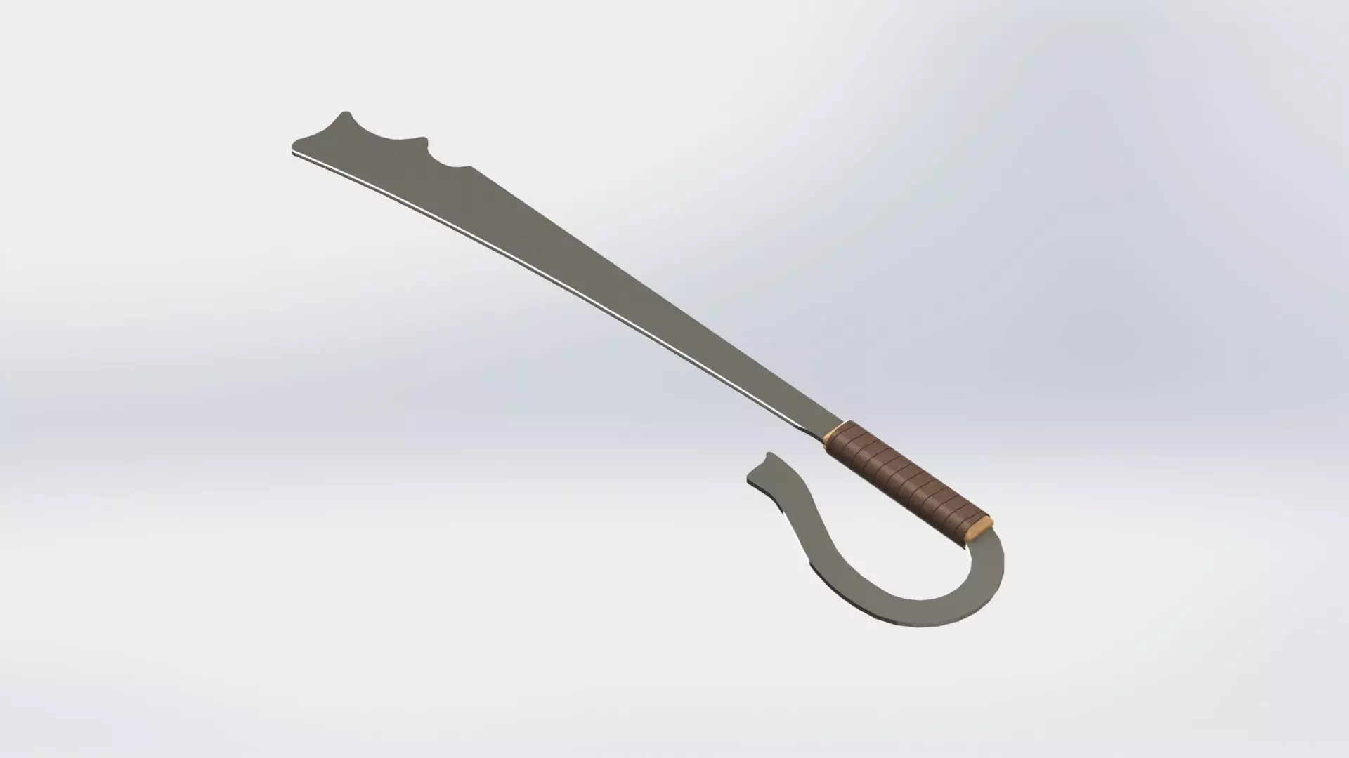 WG 7002 - Ersatz falchion v2 Low-poly 3D model_0