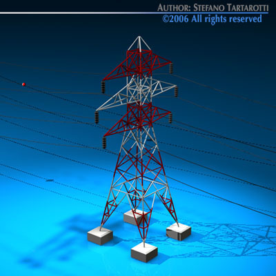Power tower 3D model_1