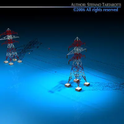 Power tower 3D model_0
