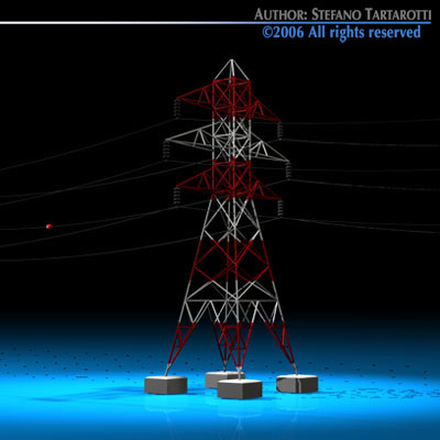 Power tower 3D model_2