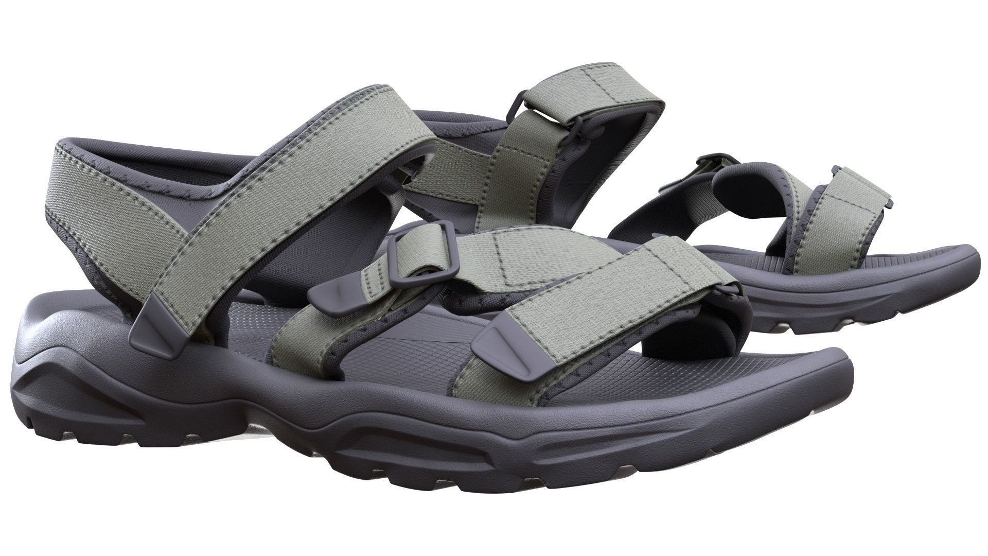 Sandals Low-poly 3D model_5