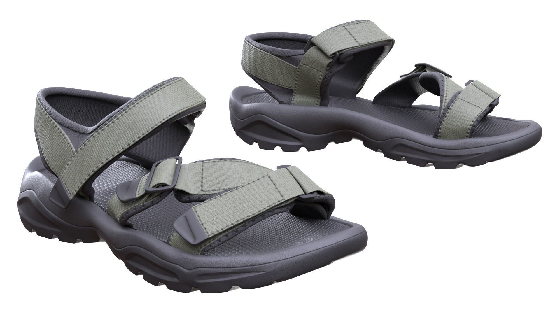 Sandals Low-poly 3D model_2