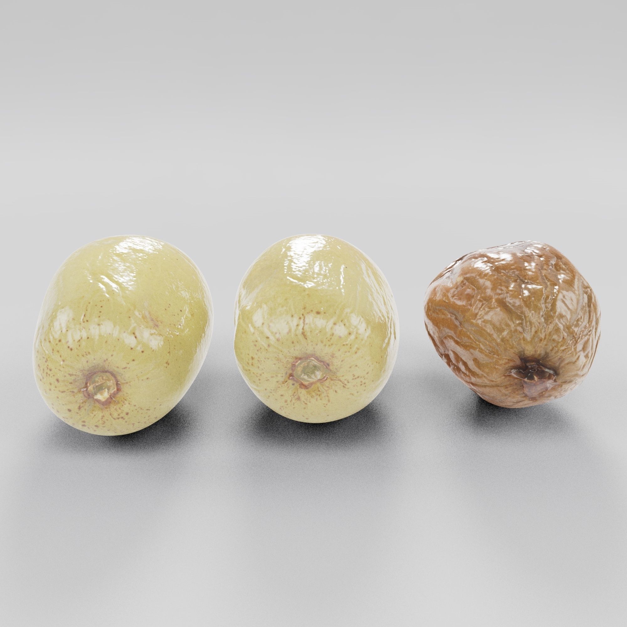 fresh ripe or spoiled Grapes Low-poly 3D model_5