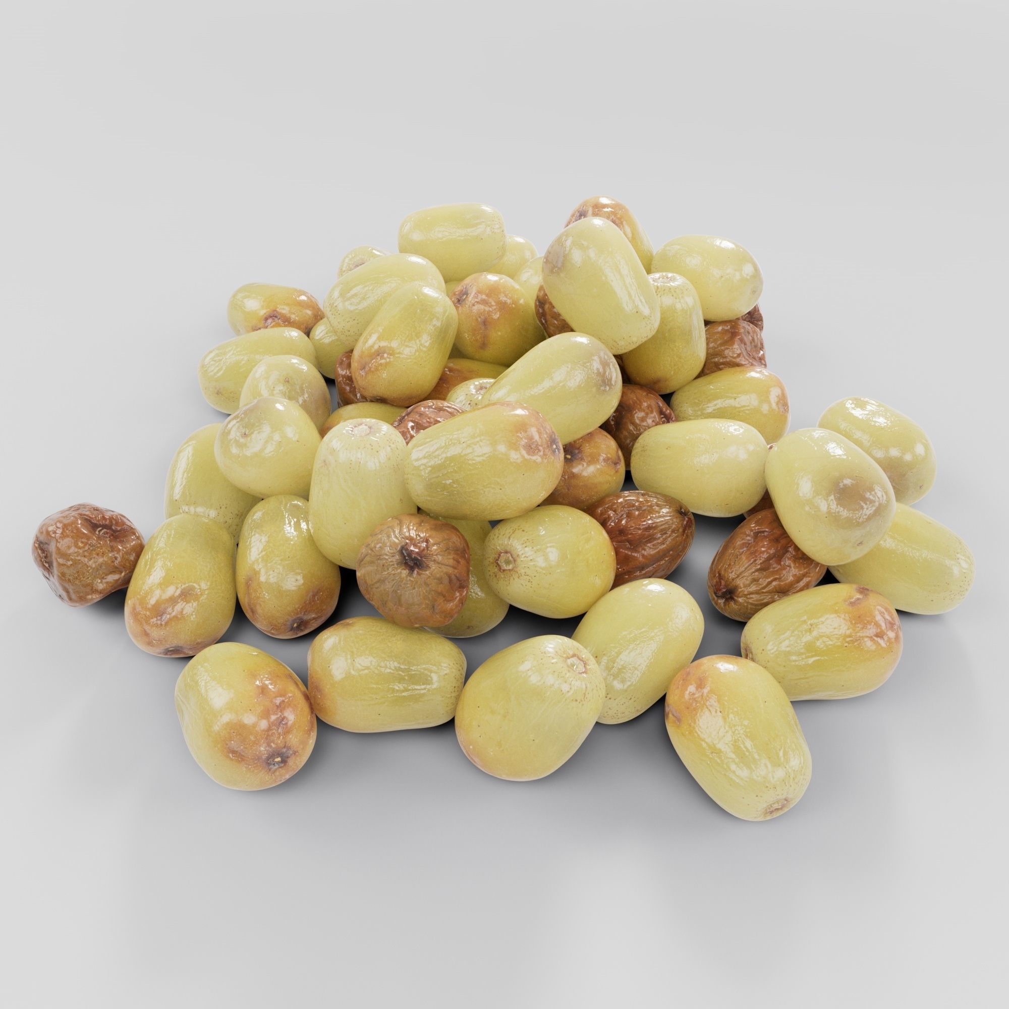 fresh ripe or spoiled Grapes Low-poly 3D model_7