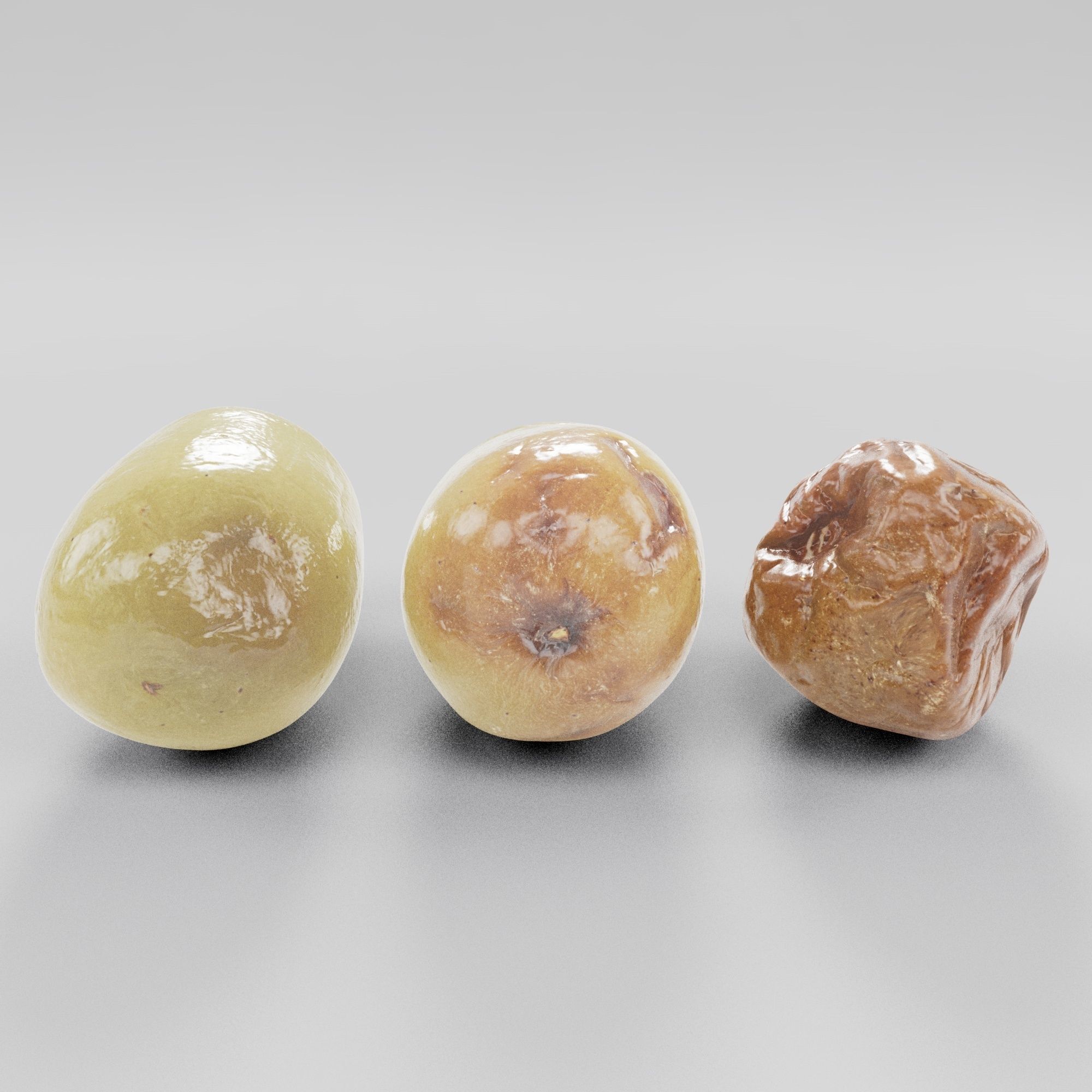 fresh ripe or spoiled Grapes Low-poly 3D model_6