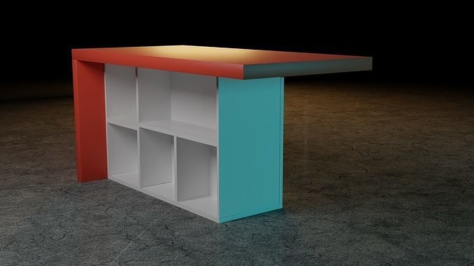 Home office Table Low-poly 3D model