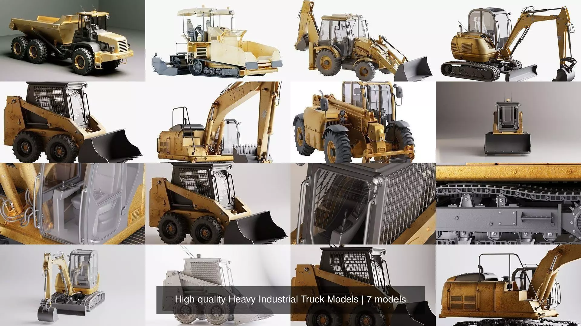 High quality Heavy Industrial Truck Models 3D Model Pack