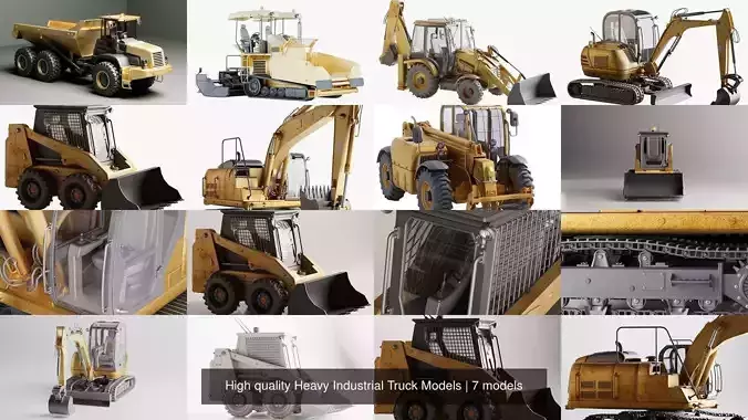 High quality Heavy Industrial Truck Models 3D Model Collection
