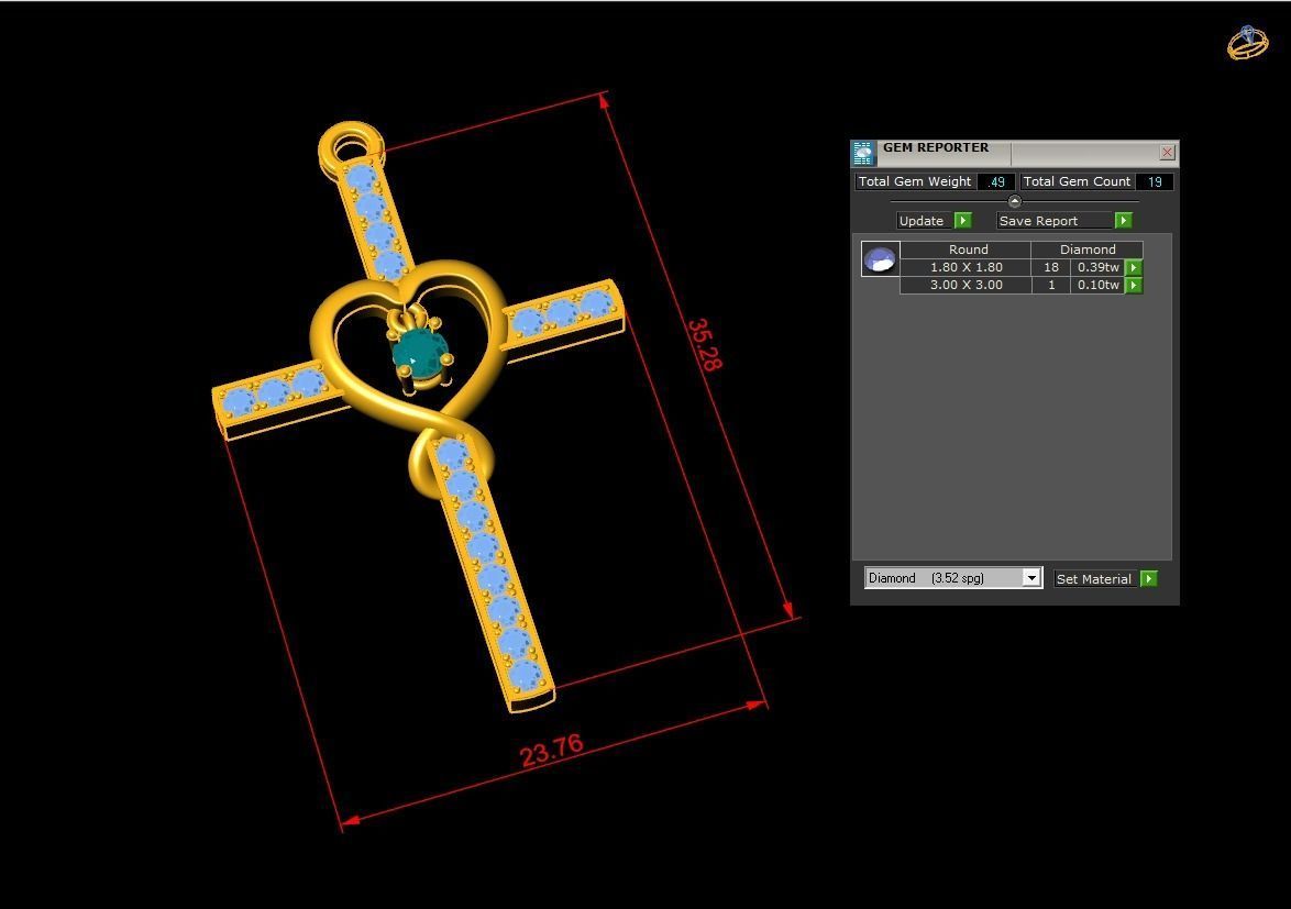 Pendant Jesus Heart Free 3D print model_1