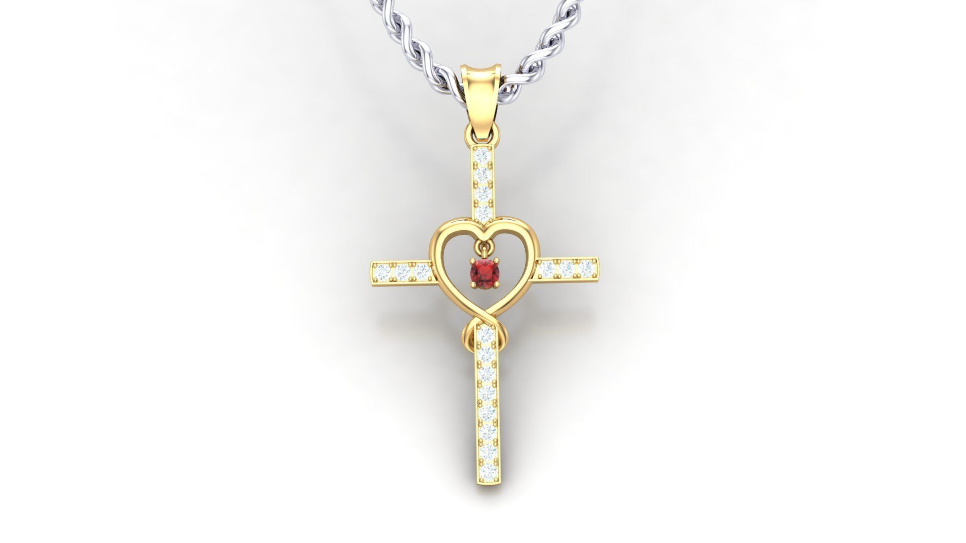 Pendant Jesus Heart Free 3D print model_4