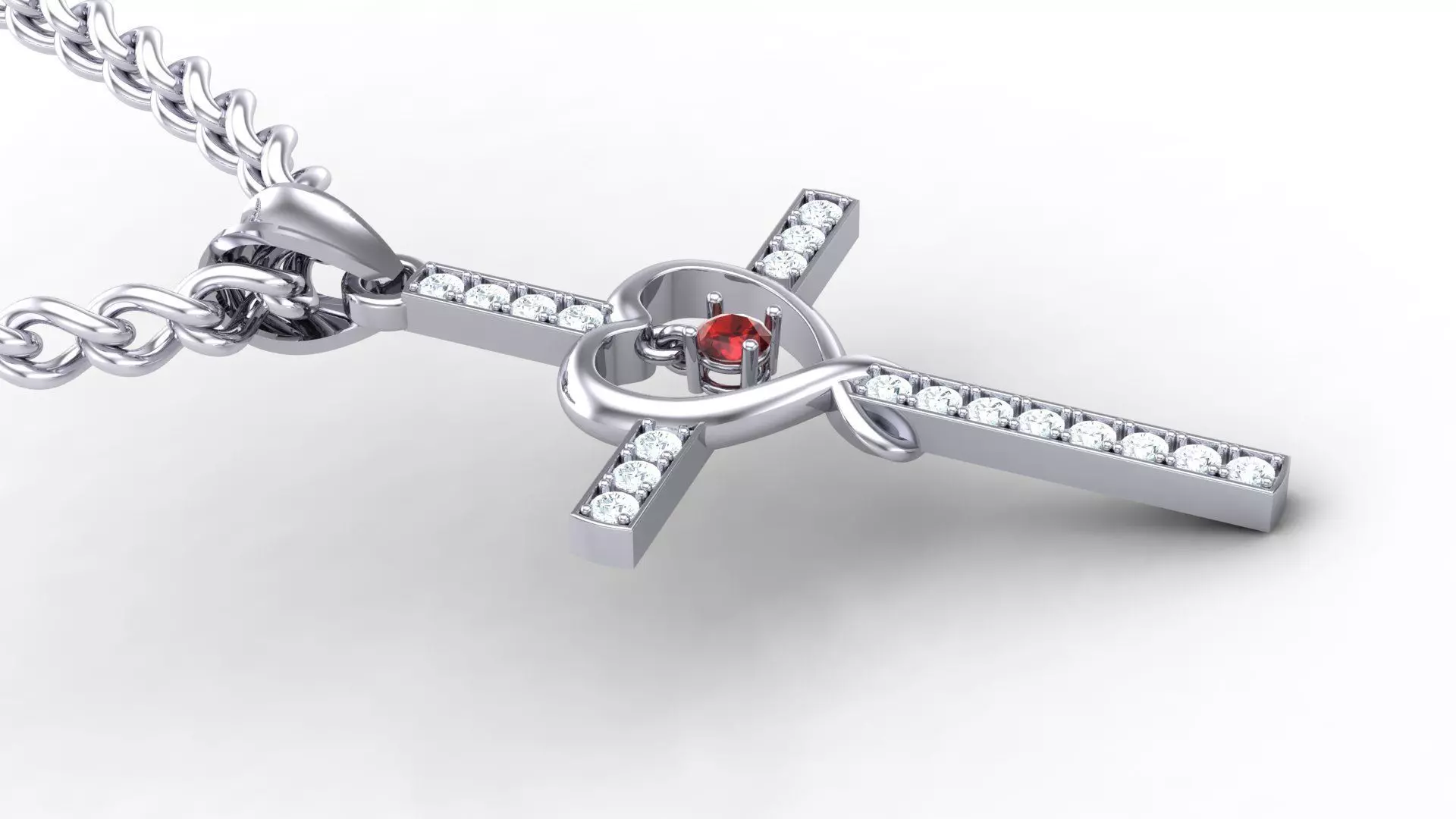 Pendant Jesus Heart Free 3D print model_0