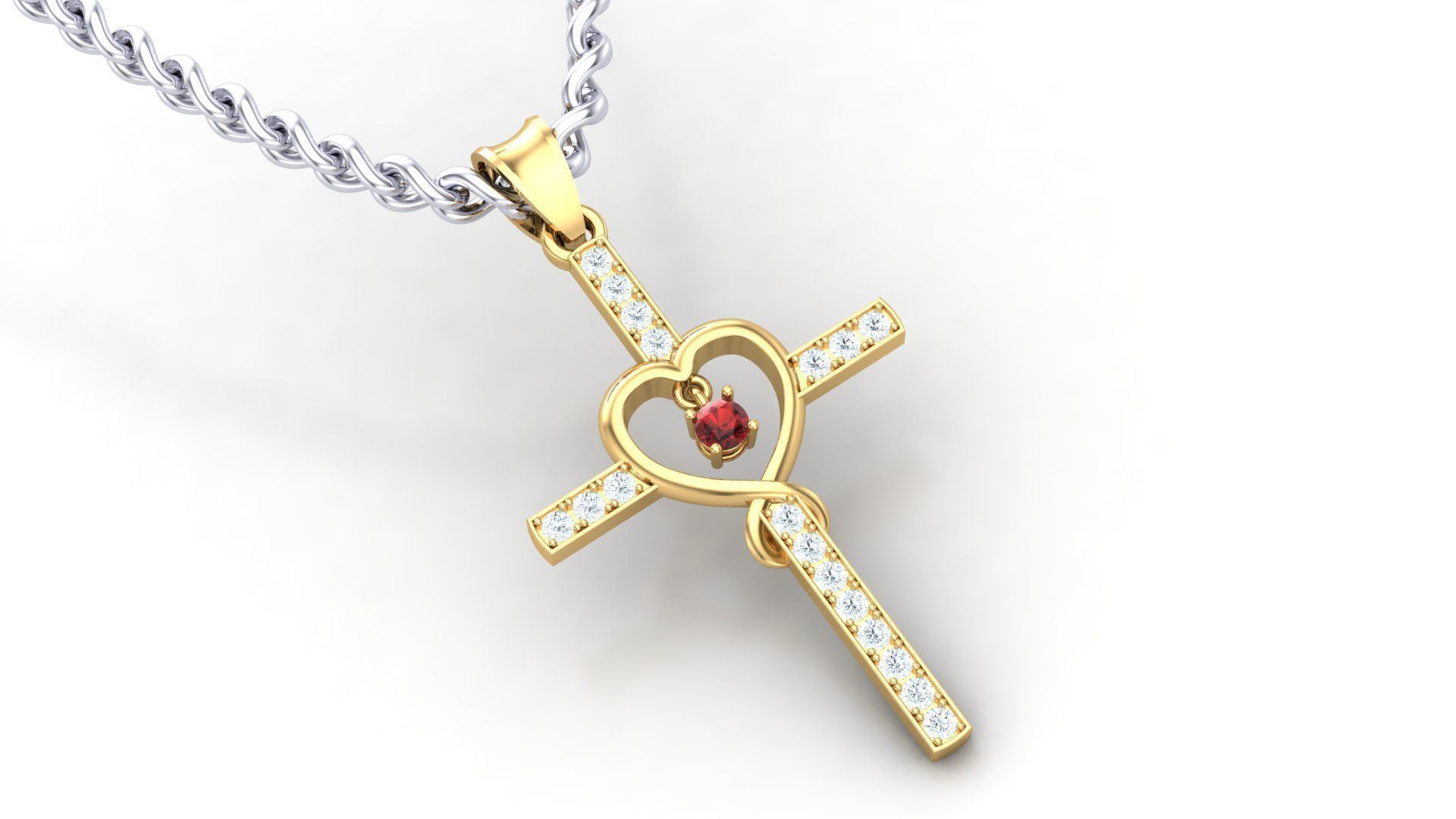 Pendant Jesus Heart Free 3D print model_3