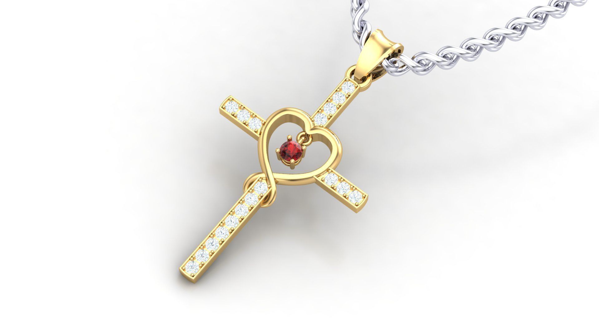 Pendant Jesus Heart Free 3D print model_5