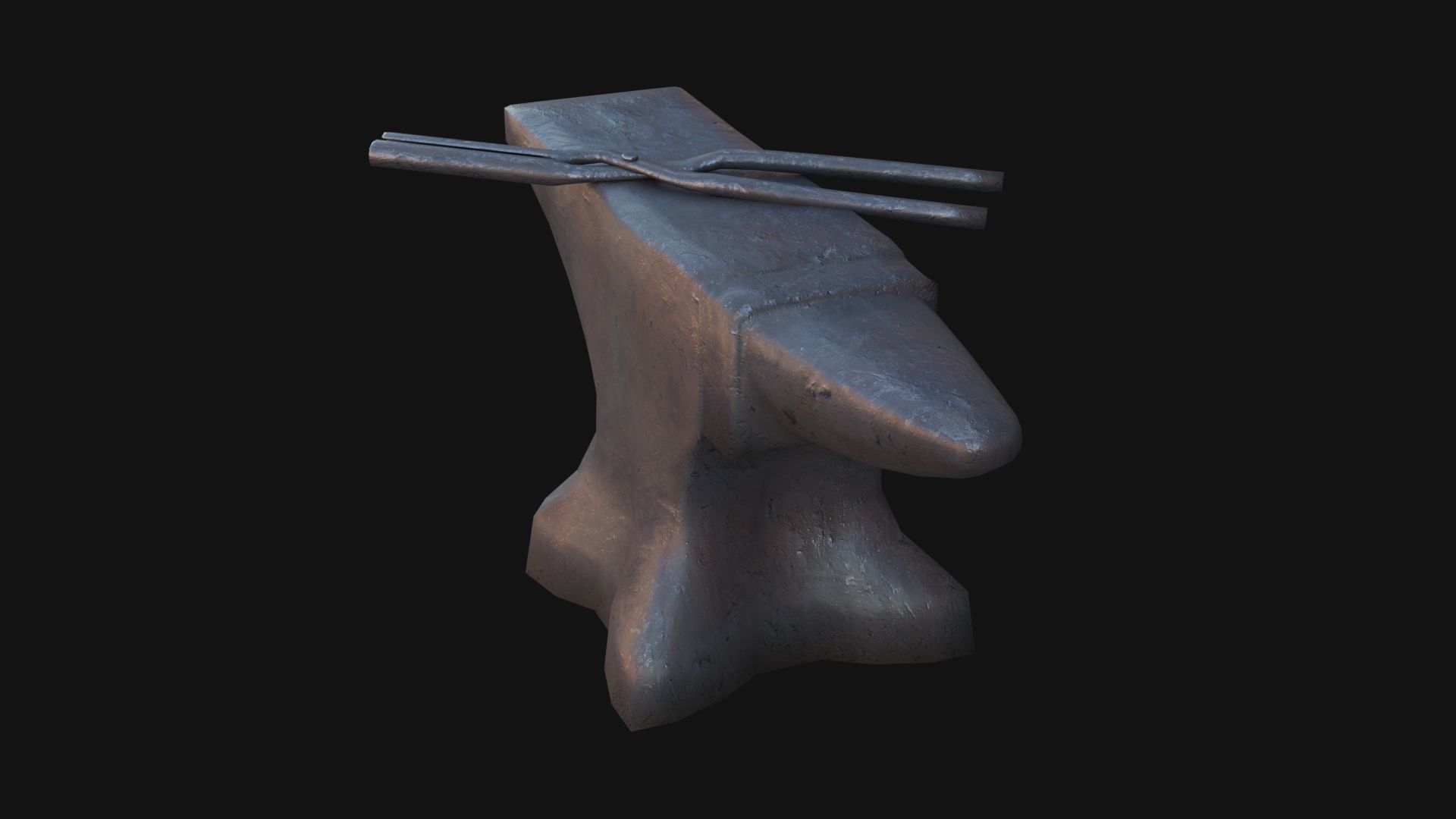 Anvil iron Low-poly 3D model_3