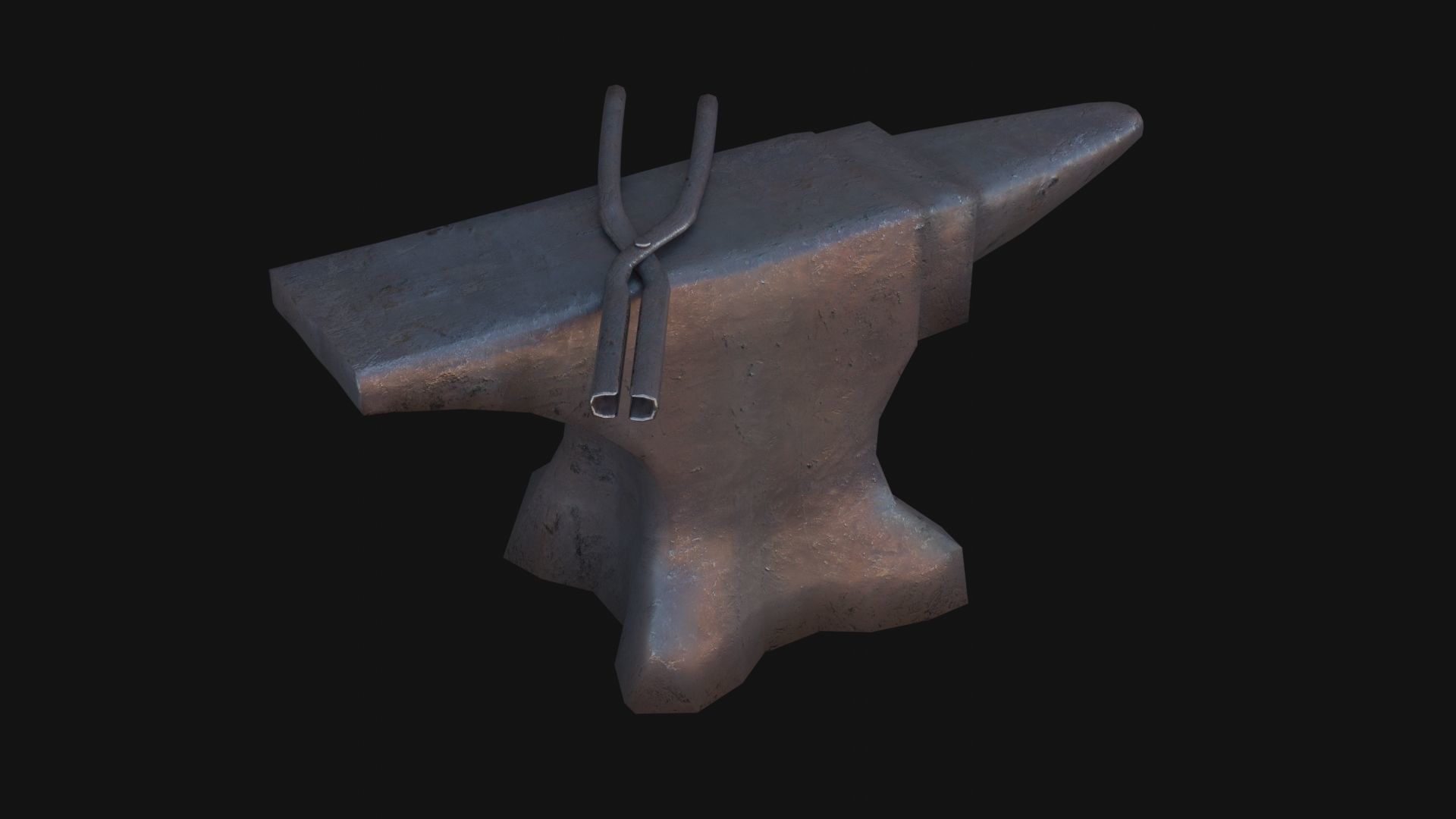 Anvil iron Low-poly 3D model_1
