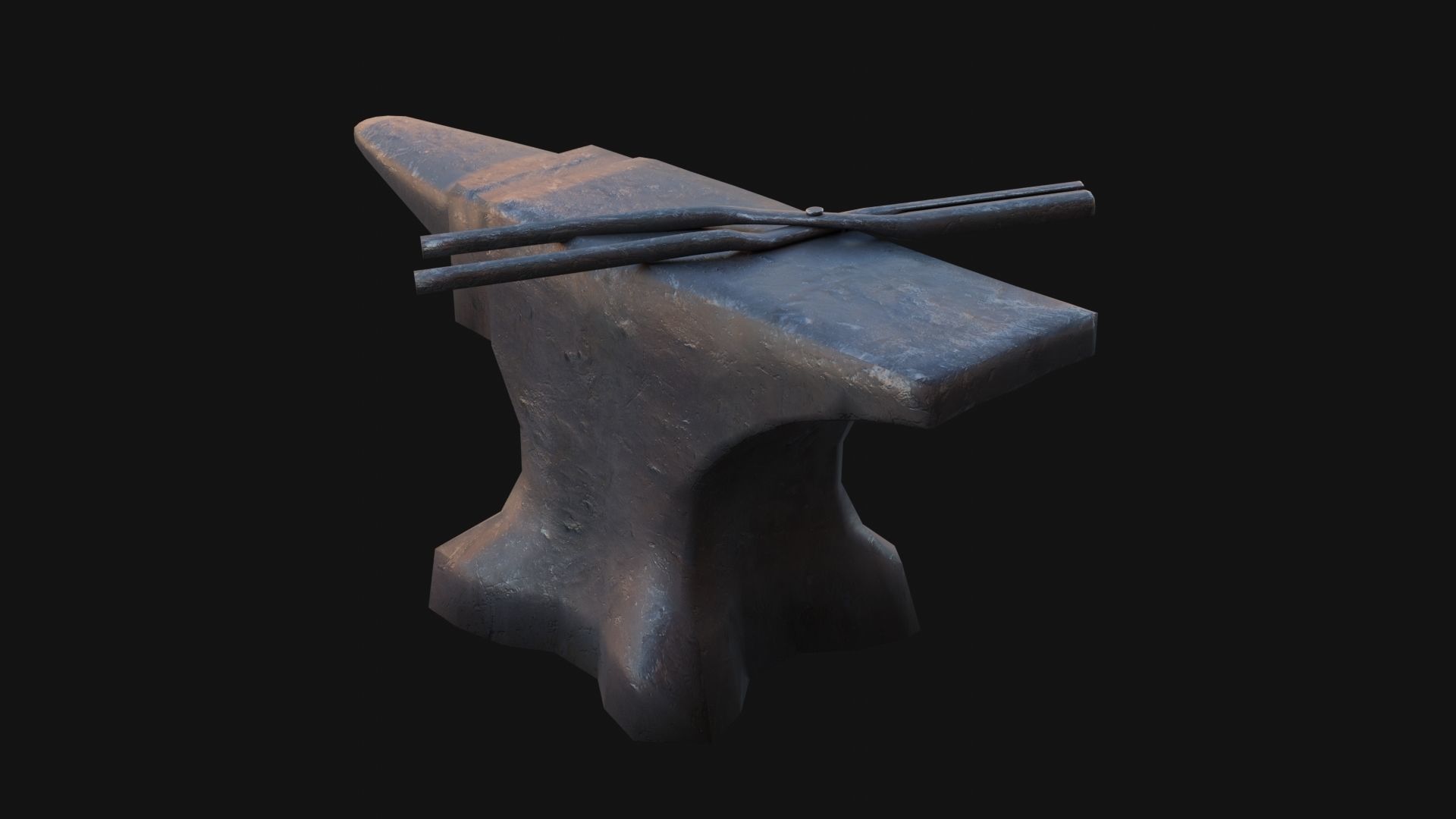Anvil iron Low-poly 3D model_5