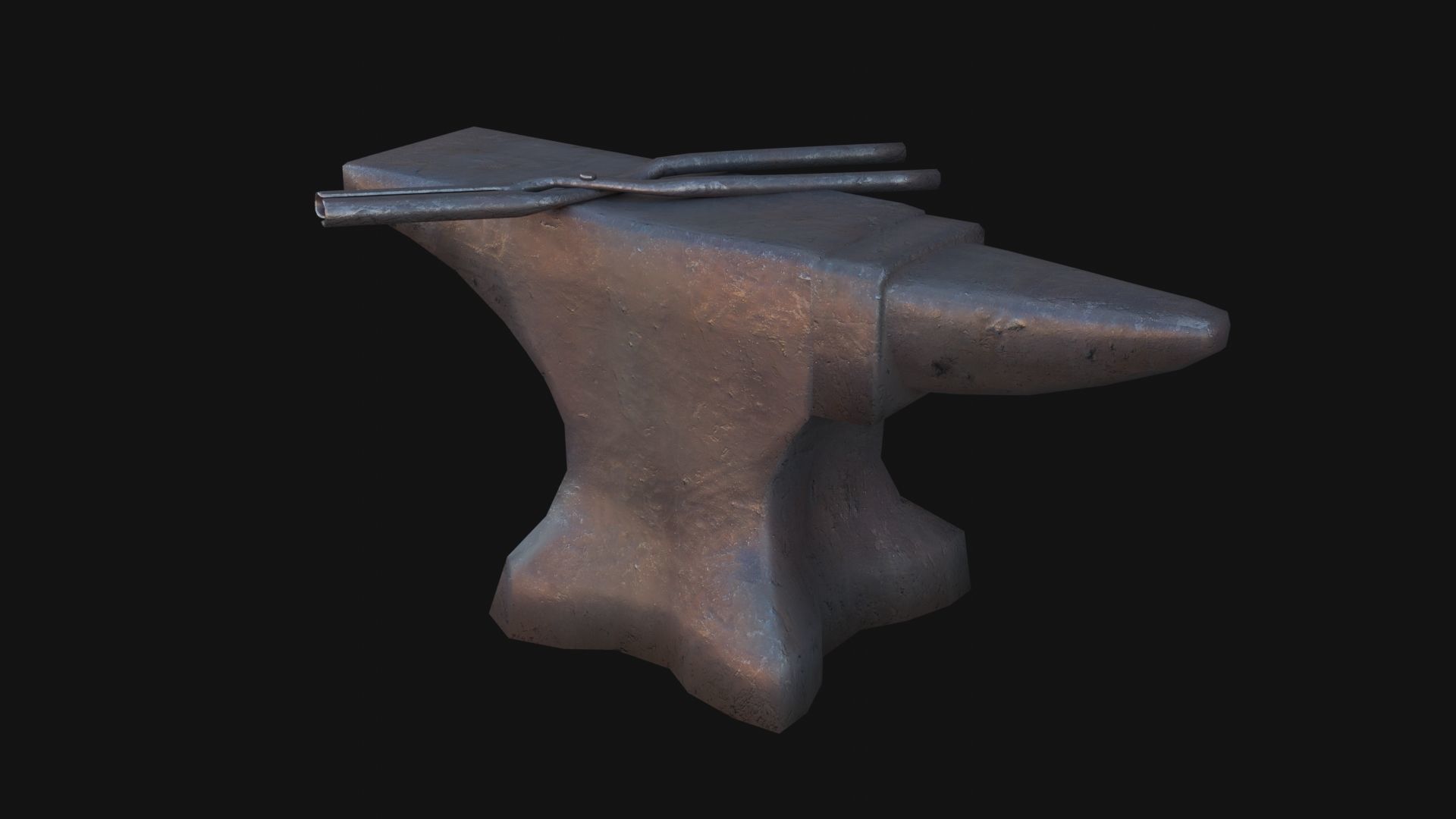 Anvil iron Low-poly 3D model_2