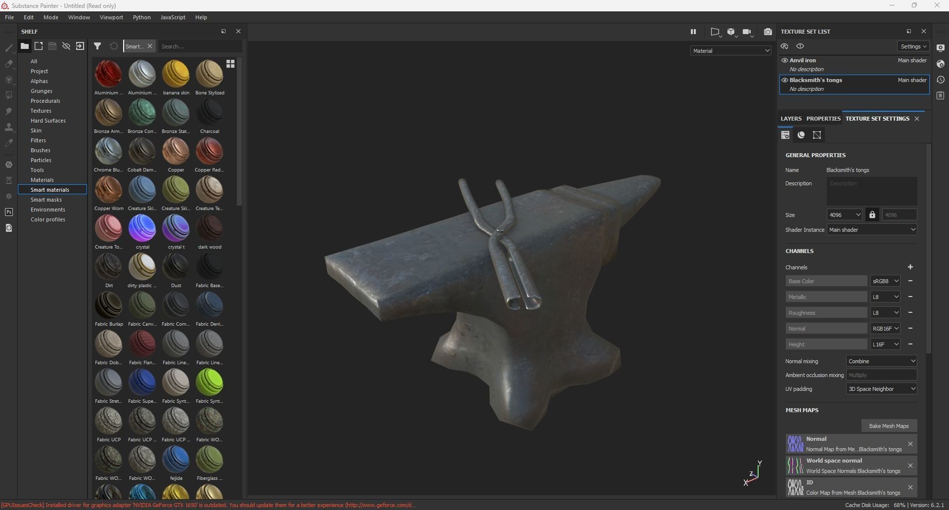 Anvil iron Low-poly 3D model_6