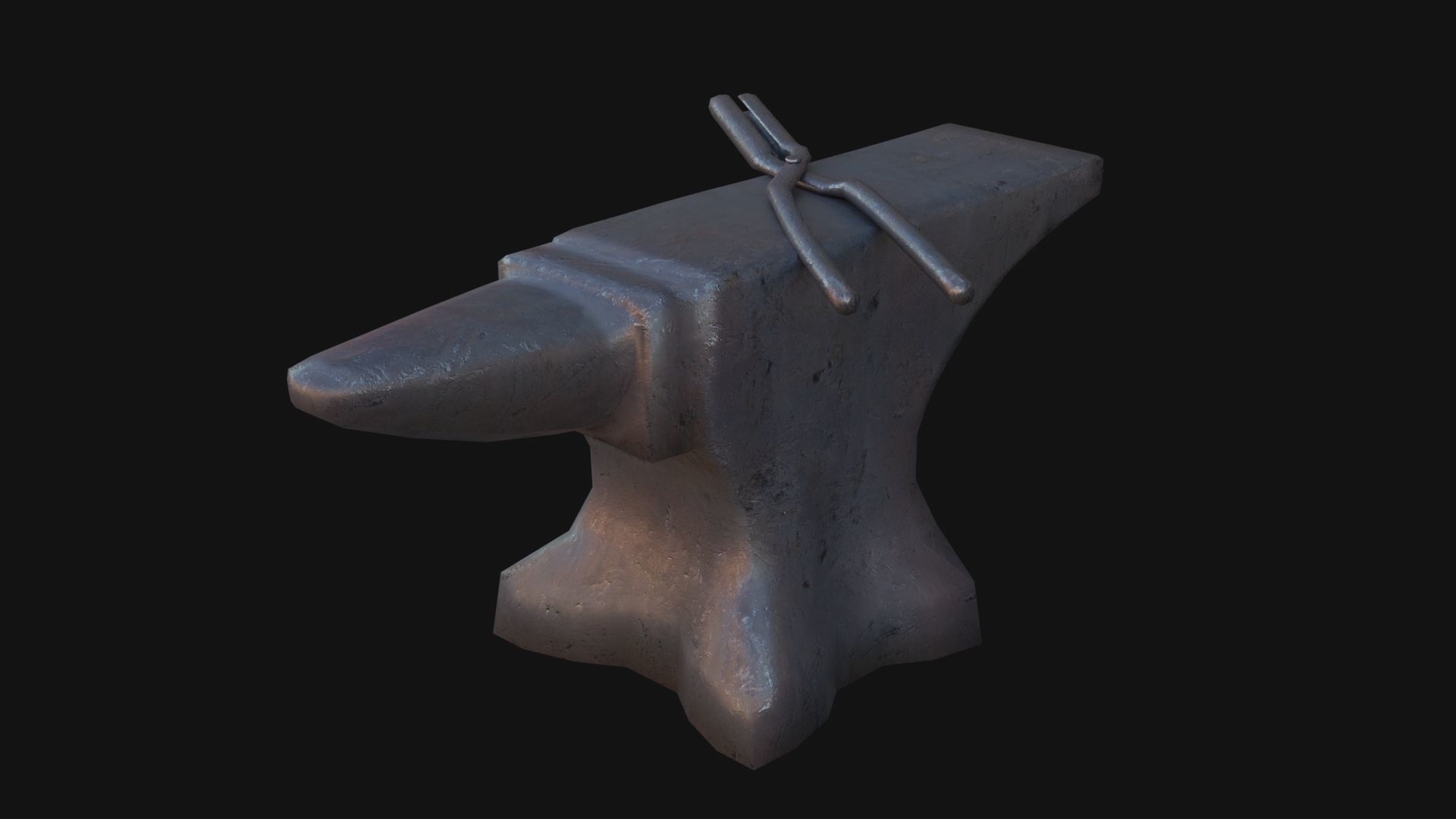 Anvil iron Low-poly 3D model_4