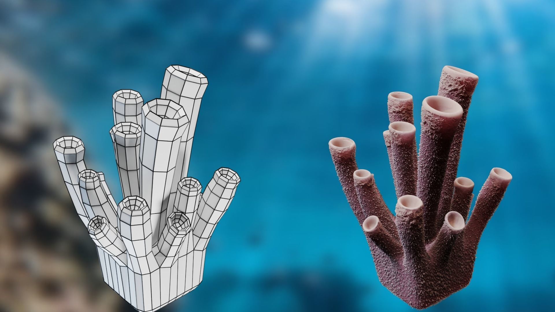 Lowpoly Coral Pack Low-poly 3D model_7