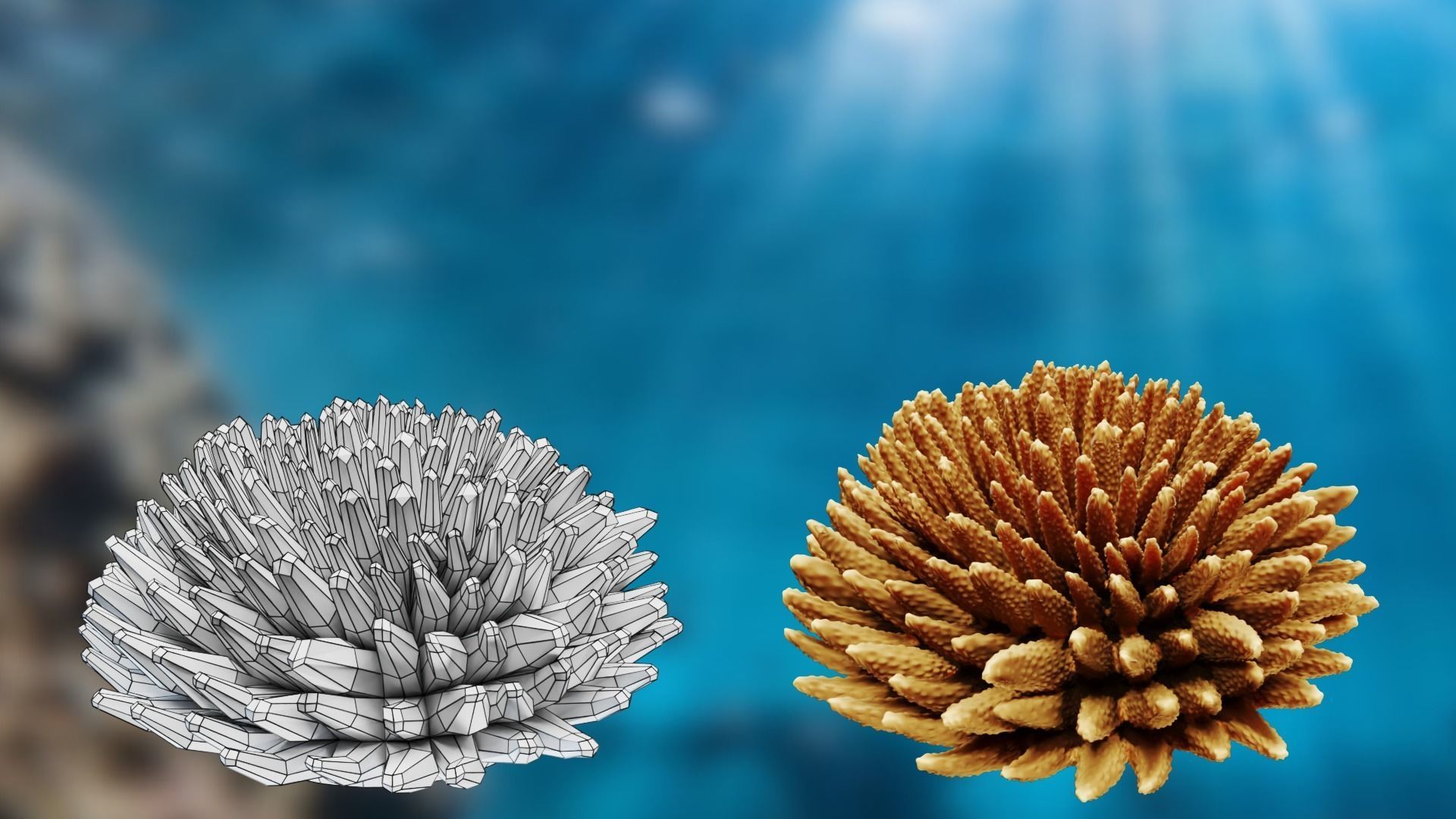 Lowpoly Coral Pack Low-poly 3D model_8