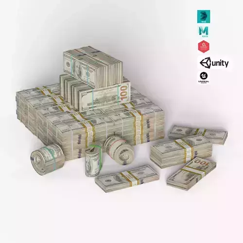 Money Stack Low-poly 3D model