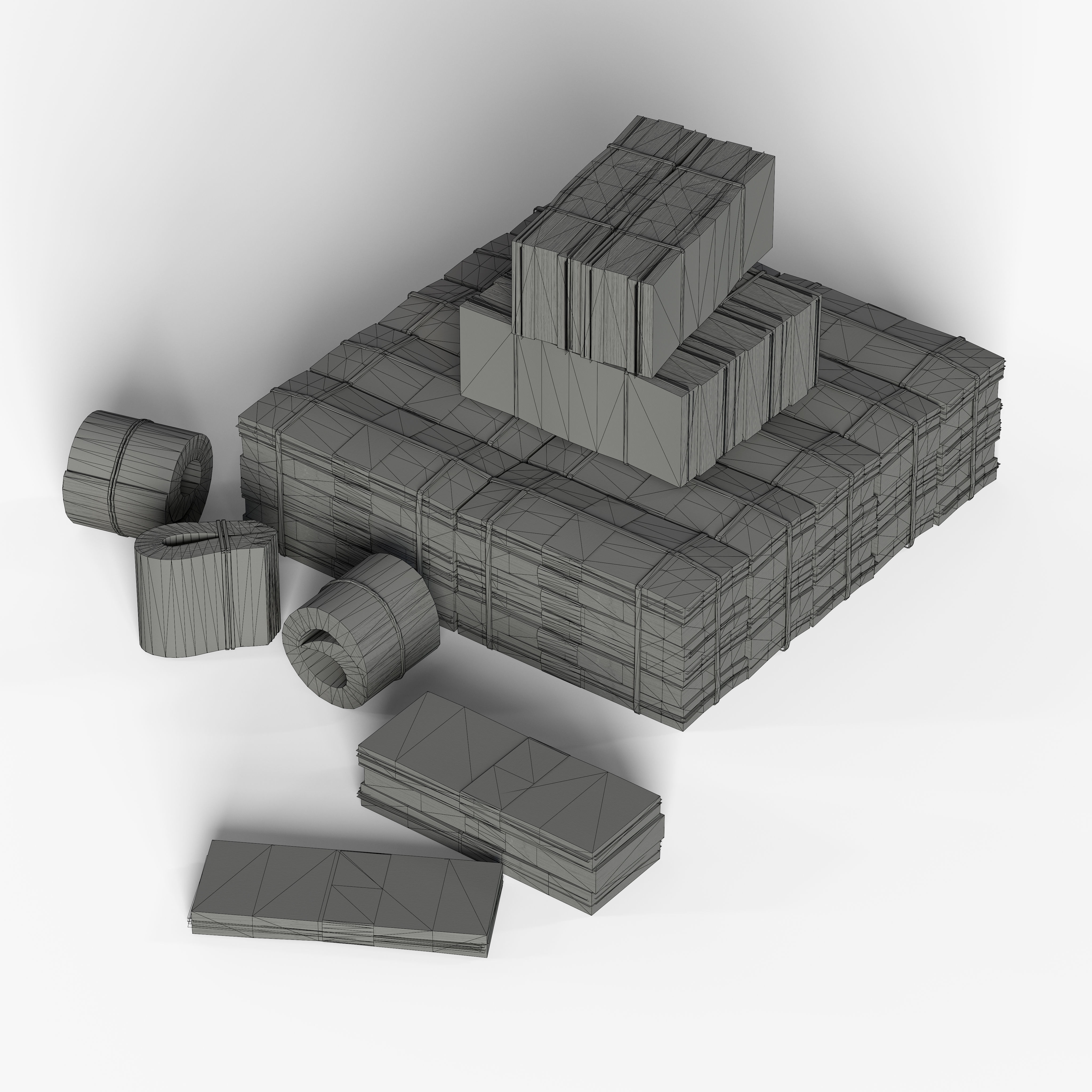 Money Stack Low-poly 3D model_11