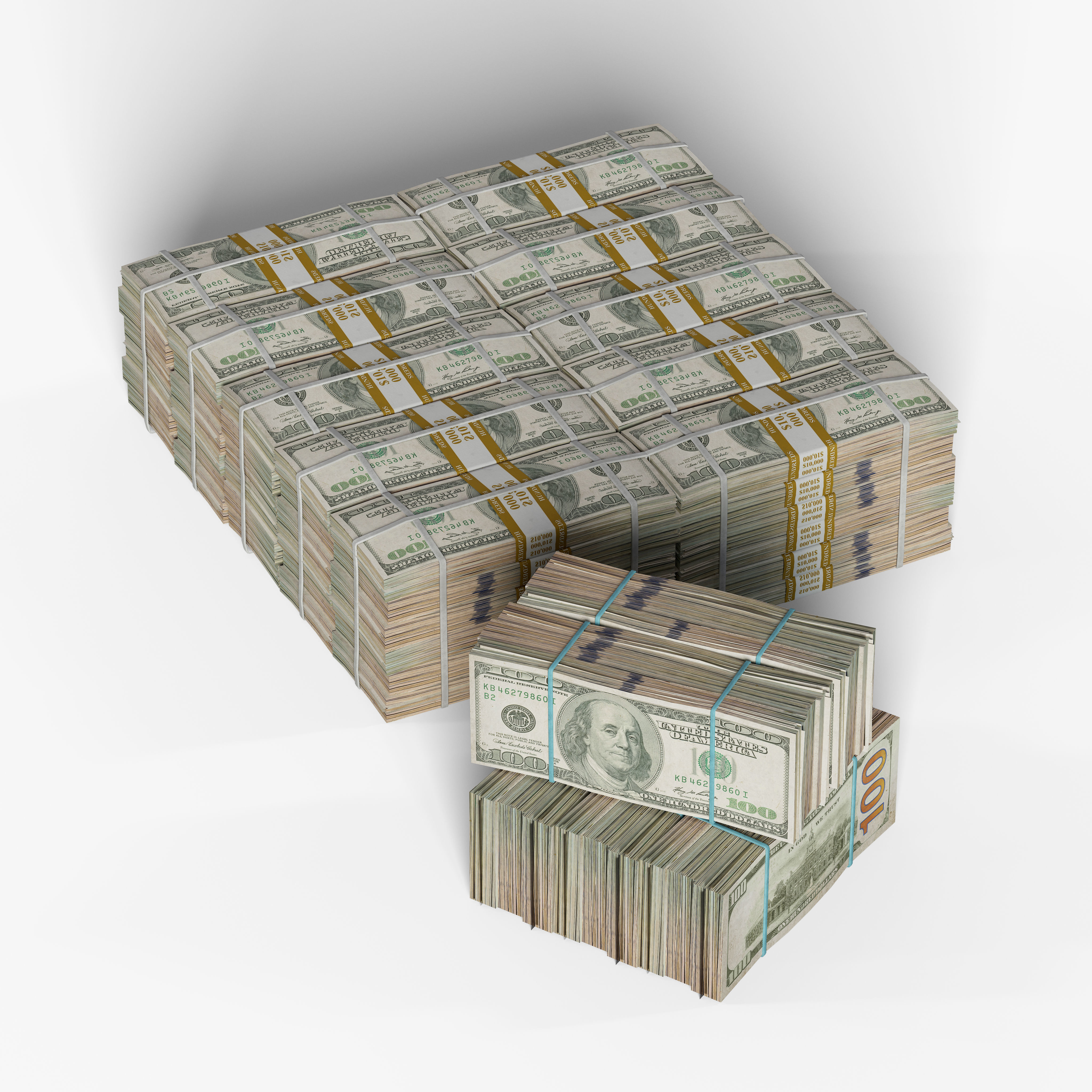 Money Stack Low-poly 3D model_9