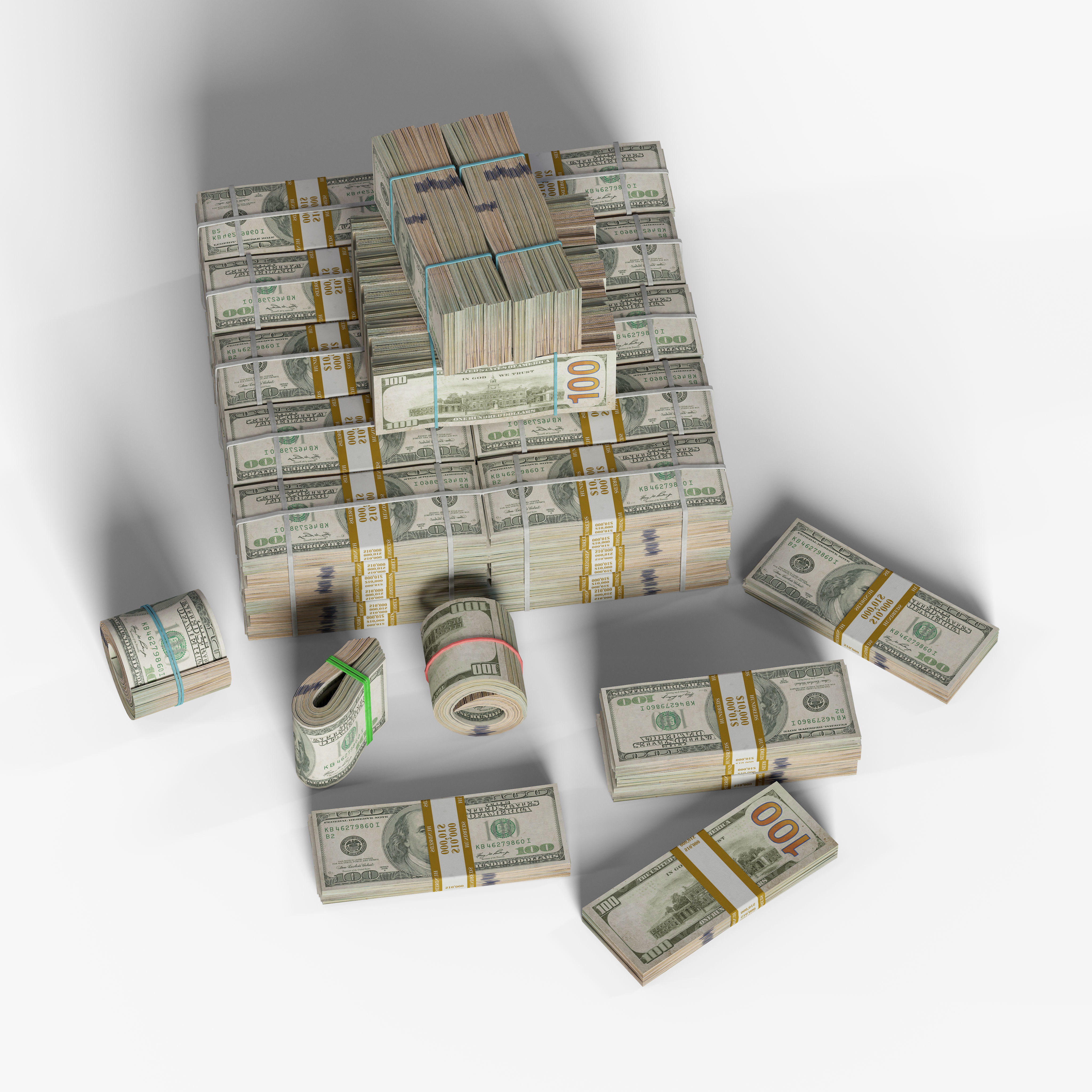 Money Stack Low-poly 3D model_5