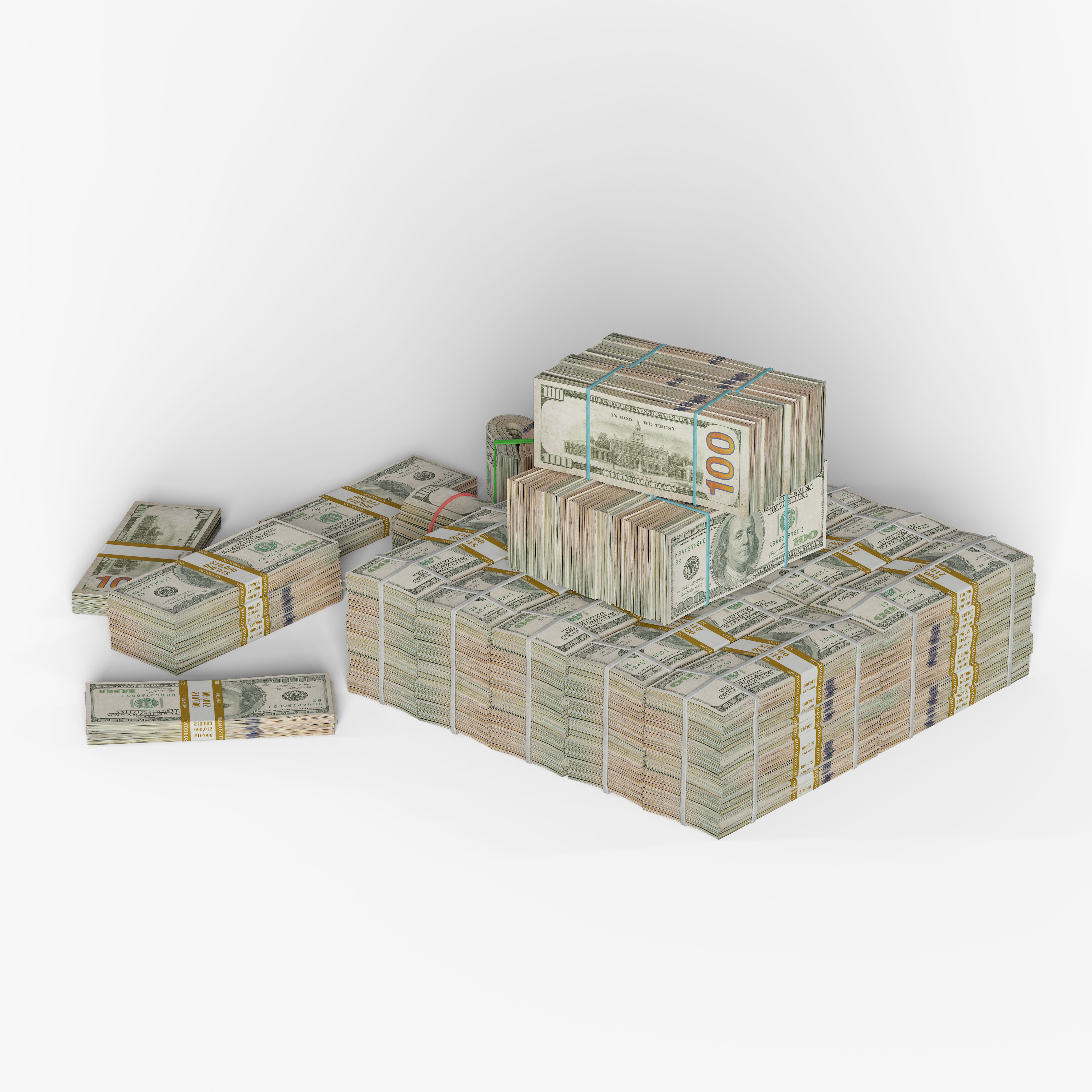 Money Stack Low-poly 3D model_3