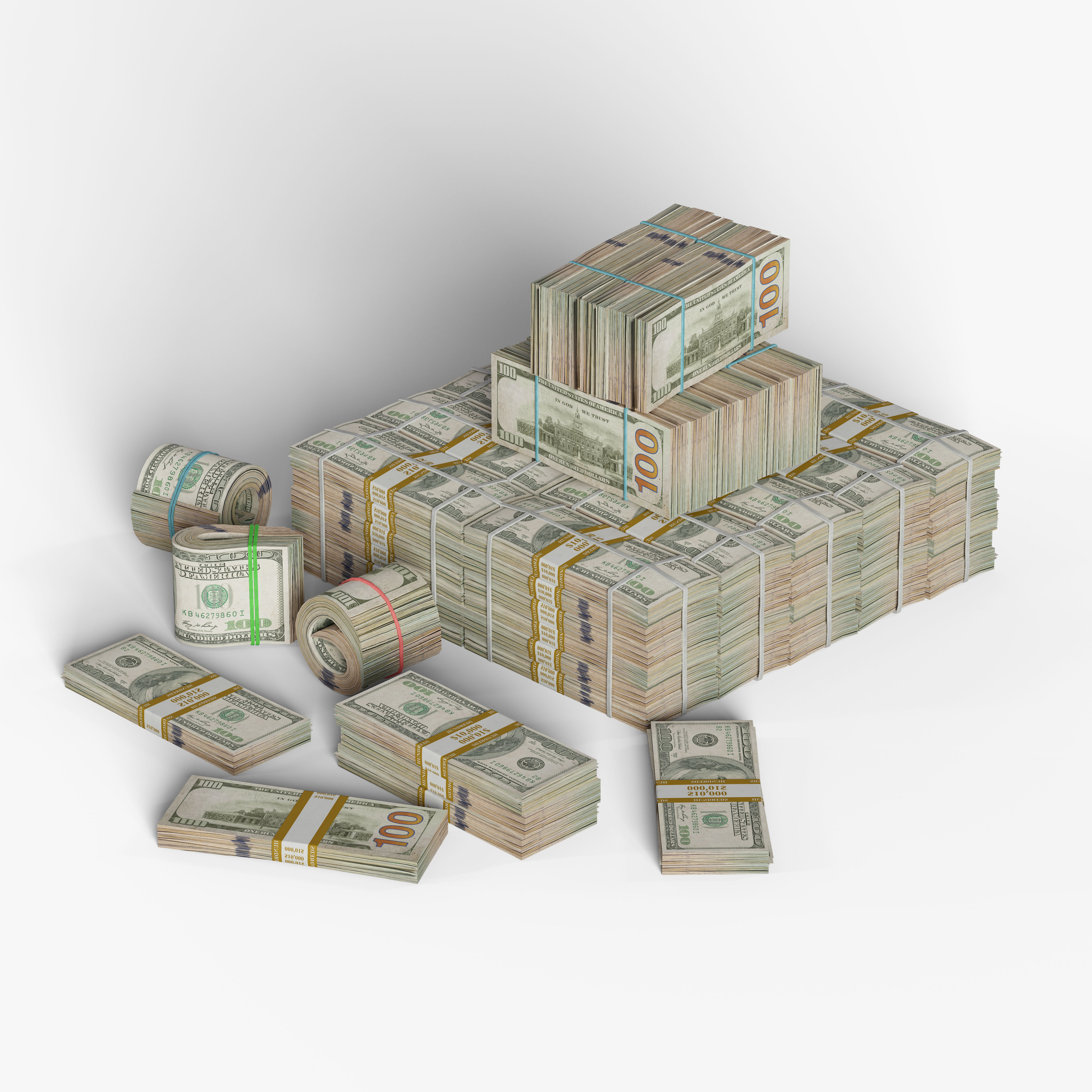 Money Stack Low-poly 3D model_2