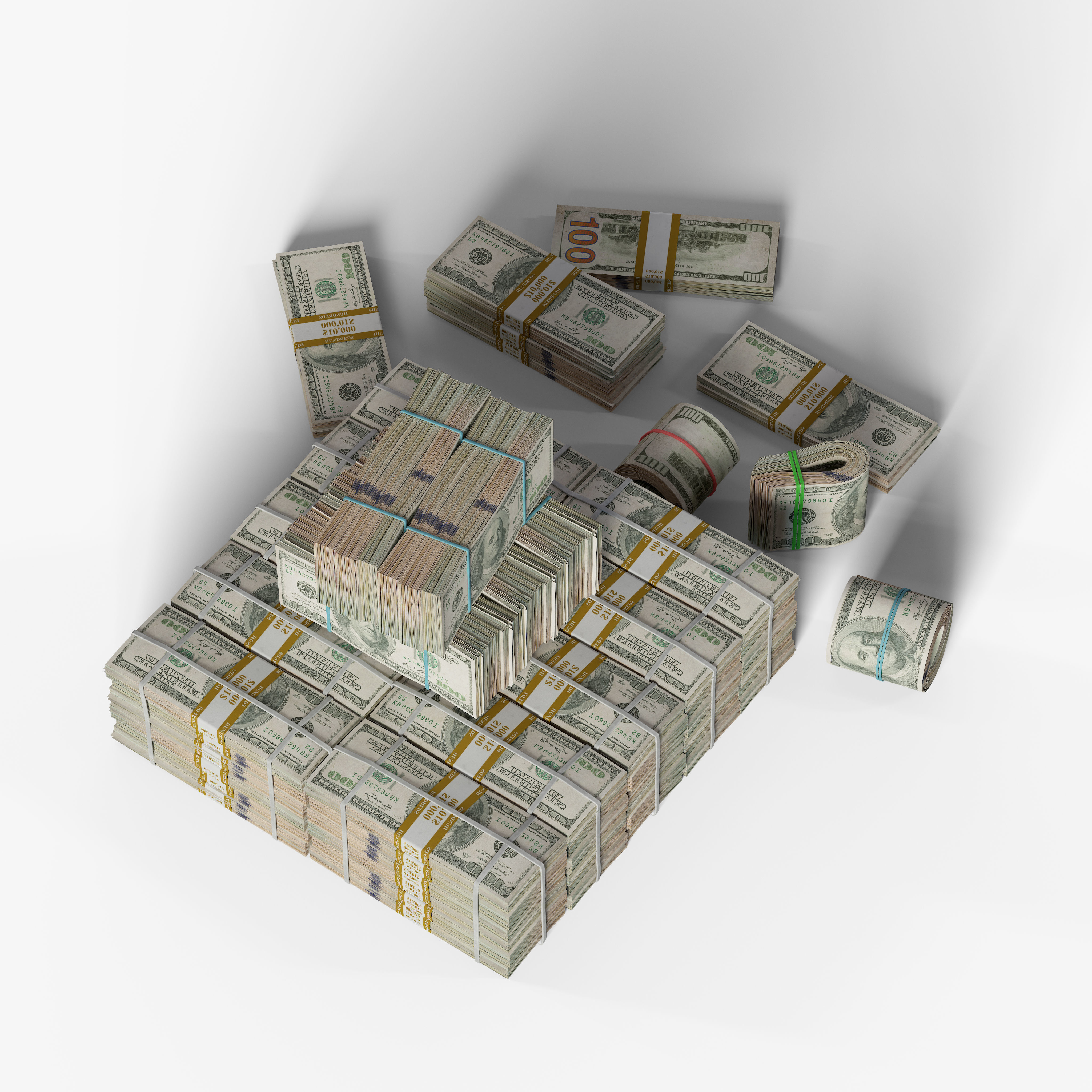 Money Stack Low-poly 3D model_4