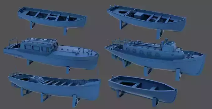 Boats kit for Littorio Class - Personal license - 1-200 scale 3D print model