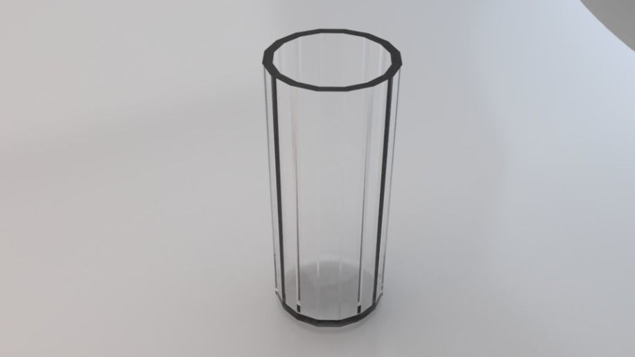 Glass 014 Low-poly 3D model_1