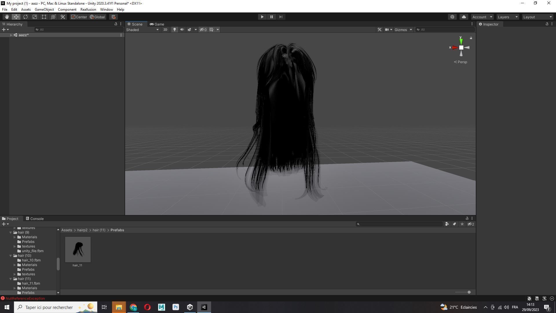Female Hair - Classic Long Hair Cards Low-poly 3D model_16