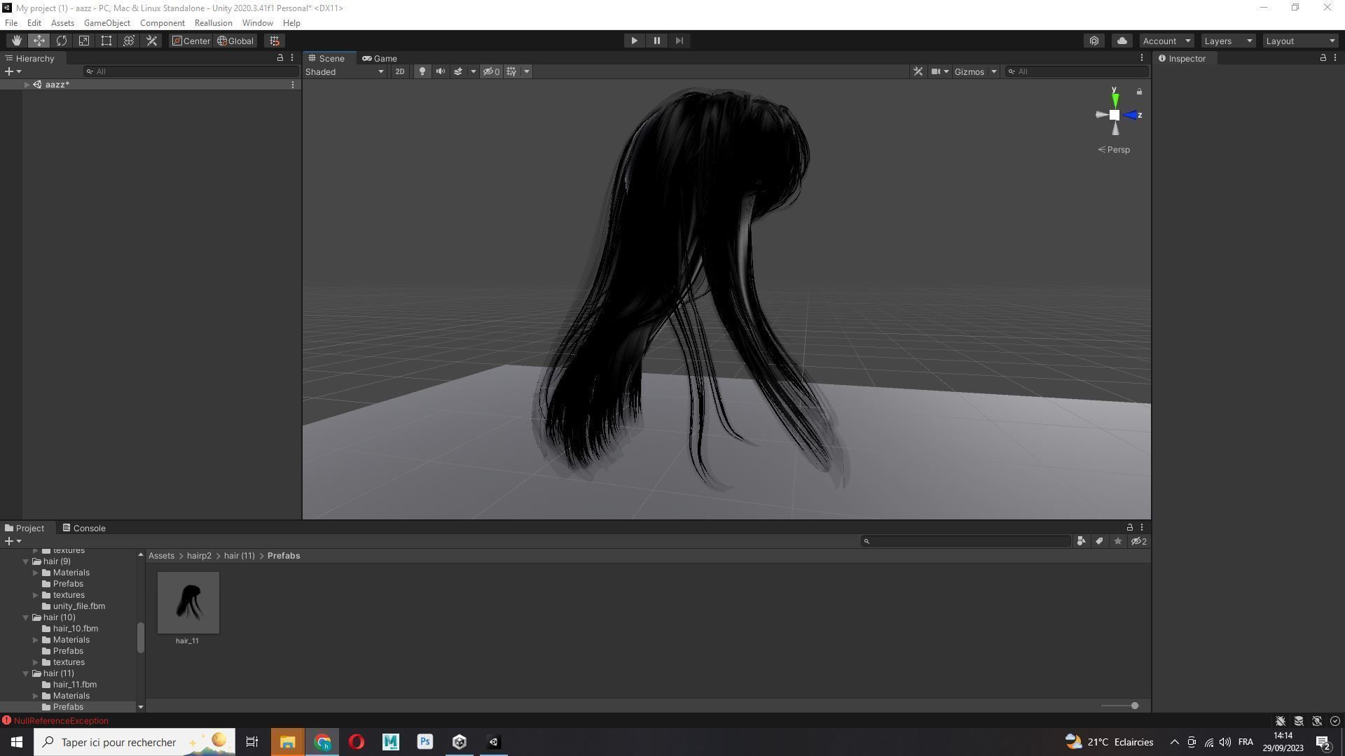 Female Hair - Classic Long Hair Cards Low-poly 3D model_17