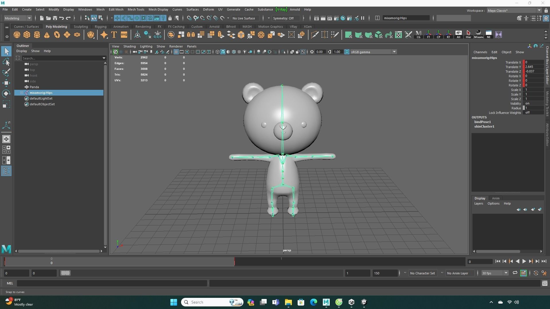 Stylized Panda Animated v001 Low-poly 3D model_6