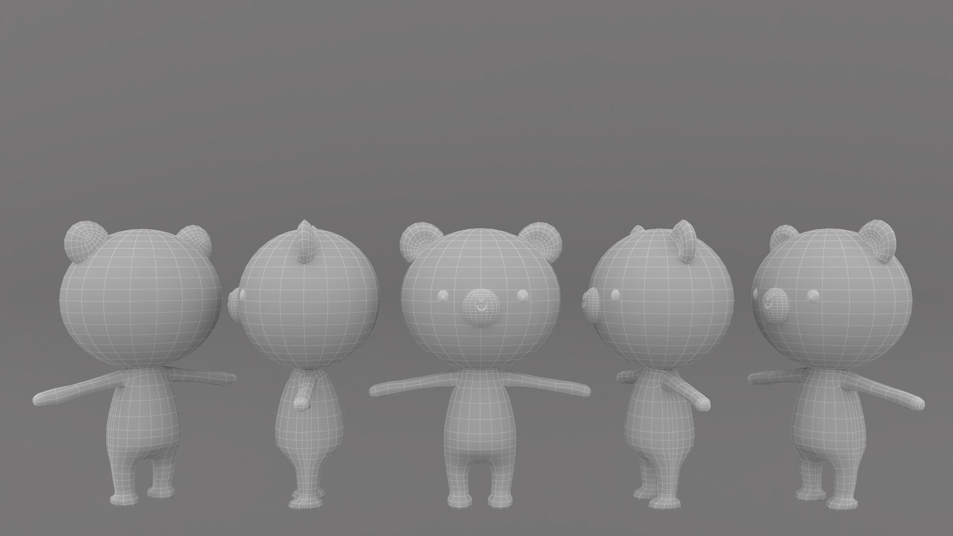 Stylized Panda Animated v001 Low-poly 3D model_11