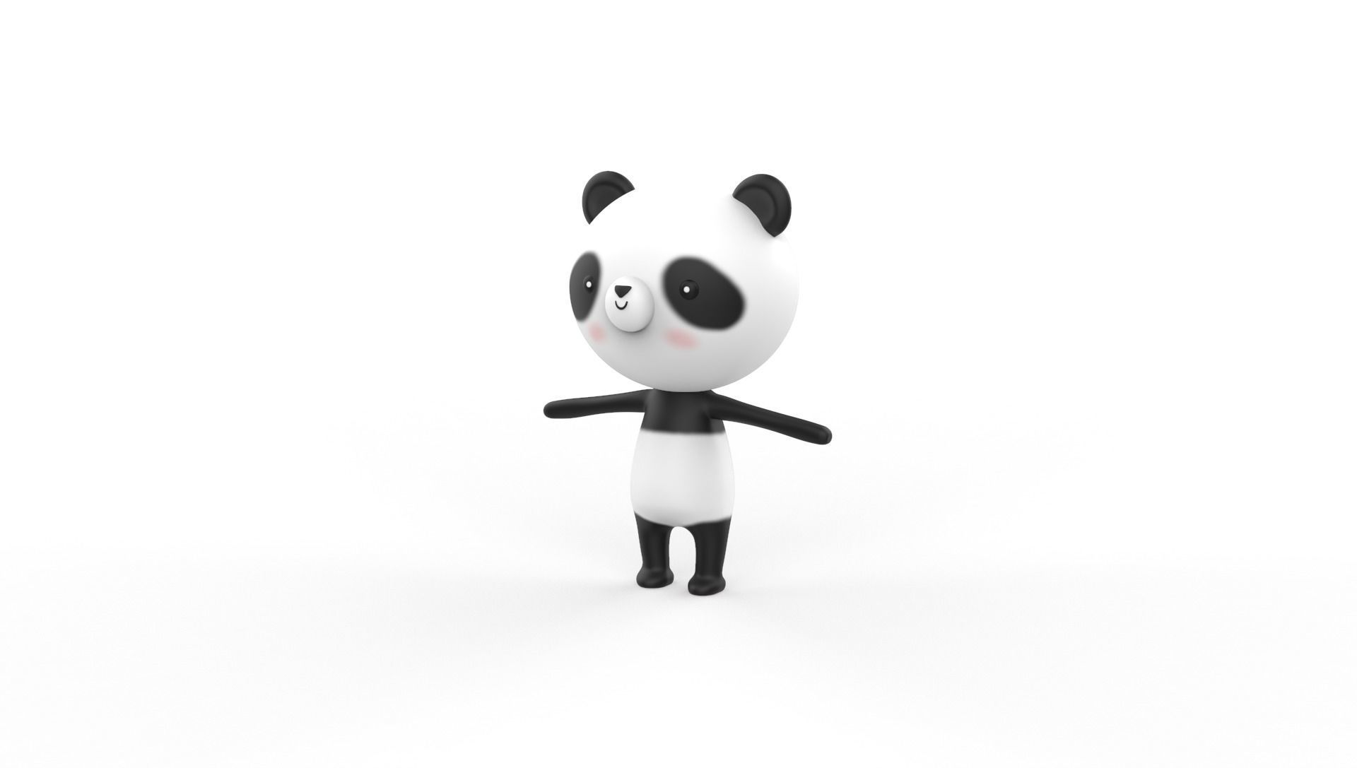 Stylized Panda Animated v001 Low-poly 3D model_13